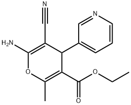 ethyl 6-amino-5-cyano-2-methyl-4-(3-pyridinyl)-4H-pyran-3-carboxylate Structure