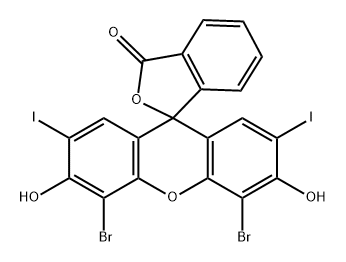 2-(4,5-ジブロモ-2,7-ジヨード-3-オキソ-6-ヒドロキシ-3H-キサンテン-9-イル)安息香酸 化学構造式