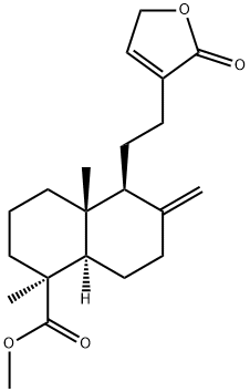 (1S,8aα)-5β-[2-(2,5-ジヒドロ-2-オキソフラン-3-イル)エチル]デカヒドロ-1,4aβ-ジメチル-6-メチレン-1β-ナフタレンカルボン酸メチル 化学構造式