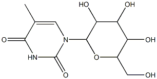 1-(β-D-Glucopyranosyl)-5-methylpyrimidine-2,4(1H,3H)-dione Structure