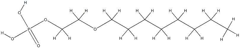 α-ホスホノ-ω-（オクチルオキシ）ポリ（オキシエチレン） 化学構造式