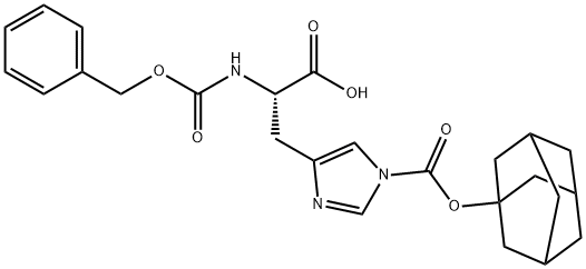 N-[(ベンジルオキシ)カルボニル]-3-[1-[(トリシクロ[3.3.1.13,7]デカン-1-イルオキシ)カルボニル]-1H-イミダゾール-5-イル]-L-アラニン 化学構造式