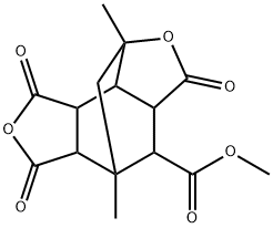 Decahydro-1,5-dimethyl-3,6,8-trioxo-1,5-methanobenzo[1,2-c:3,4-c']difuran-4-carboxylic acid methyl ester Structure