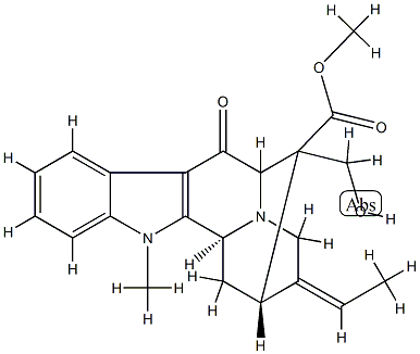 17-Hydroxy-1-methyl-6-oxosarpagane-16-carboxylic acid methyl ester 结构式