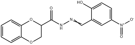 N'-{2-hydroxy-5-nitrobenzylidene}-2,3-dihydro-1,4-benzodioxine-2-carbohydrazide Structure