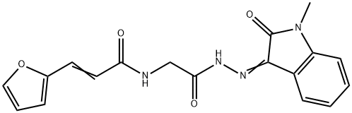 (2E)-3-(furan-2-yl)-N-{2-[(2E)-2-(1-methyl-2-oxo-1,2-dihydro-3H-indol-3-ylidene)hydrazinyl]-2-oxoethyl}prop-2-enamide (non-preferred name)|