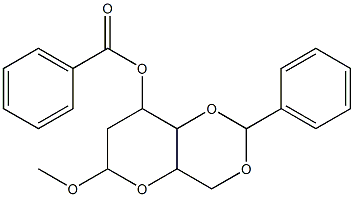 a-D-ribo-Hexopyranoside, methyl2-deoxy-4,6-O-(phenylmethylene)-, benzoate (9CI) 结构式