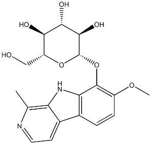 [7-Methoxy-1-methyl-9H-pyrido[3,4-b]indol-8-yl]β-D-glucopyranoside Struktur