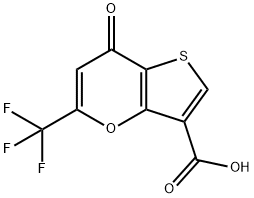 7-Oxo-5-trifluoromethyl-7-H-thieno-3,2-pyran-3-carboxylic acid Struktur