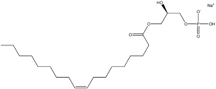 1-OLEOYL-2-HYDROXY-SN-GLYCERO-3-PHOSPHATE (SODIUM SALT);18:1 LYSO PA;PA(18:1(9Z)/0:0);18:1 LPA;O-LPA,325465-93-8,结构式