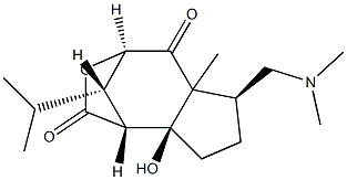 (1R,9S)-1,5a,6,7,8,8a-ヘキサヒドロ-8aβ-ヒドロキシ-9-イソプロピル-5aβ-メチル-6α-[(ジメチルアミノ)メチル]-1β,4β-メタノ-2H-シクロペンタ[d]オキセピン-2,5(4H)-ジオン 化学構造式