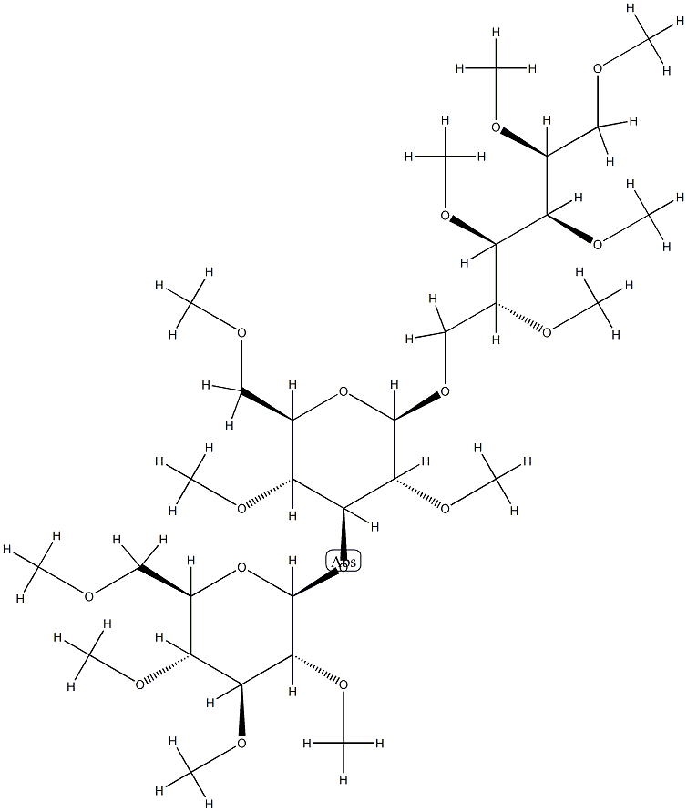 6-O-[3-O-(2-O,3-O,4-O,6-O-Tetramethyl-β-D-glucopyranosyl)-2-O,4-O,6-O-trimethyl-β-D-glucopyranosyl]-1-O,2-O,3-O,4-O,5-O-pentamethyl-D-glucitol|