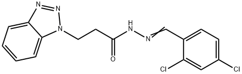 (E)-3-(1H-benzo[d][1,2,3]triazol-1-yl)-N-(2,4-dichlorobenzylidene)propanehydrazide Structure