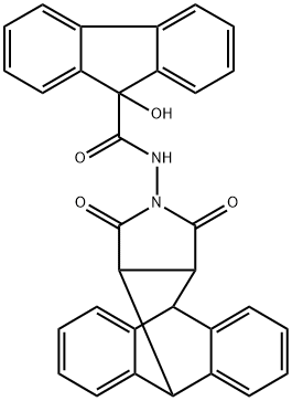 N-(12,14-dioxo-9,10-dihydro-9,10-[3,4]epipyrroloanthracen-13-yl)-9-hydroxy-9H-fluorene-9-carboxamide 化学構造式