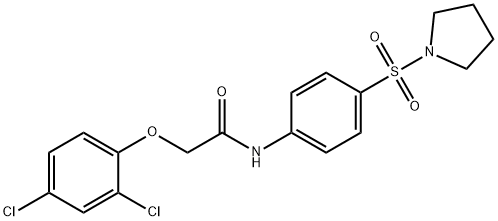 2-(2,4-dichlorophenoxy)-N-[4-(1-pyrrolidinylsulfonyl)phenyl]acetamide 化学構造式