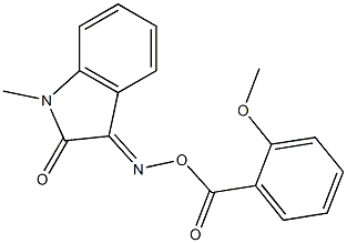 1-methyl-1H-indole-2,3-dione 3-[O-(2-methoxybenzoyl)oxime] Struktur