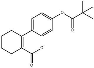 6-oxo-7,8,9,10-tetrahydro-6H-benzo[c]chromen-3-yl pivalate Struktur
