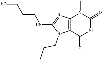 8-[(3-hydroxypropyl)amino]-3-methyl-7-propyl-3,7-dihydro-1H-purine-2,6-dione Structure