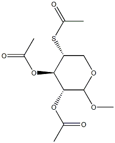 Methyl 2-O,3-O,4-S-triacetyl-4-thio-α-D-xylopyranoside Struktur