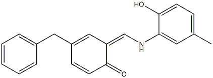 4-benzyl-2-{[(2-hydroxy-5-methylphenyl)imino]methyl}phenol Structure