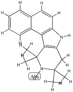 5,6-benzo-2,2,4,4-tetramethyl-1,2,3,4-tetrahydro-gamma-carboline-oxyl 化学構造式
