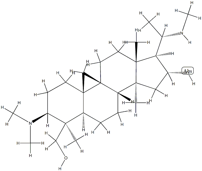 (20S)-3β-(Dimethylamino)-16α-hydroxy-4,14-dimethyl-20-(methylamino)-9β,19-cyclo-5α-pregnane-4β-methanol Structure