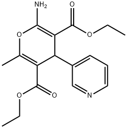 diethyl 2-amino-6-methyl-4-pyridin-3-yl-4H-pyran-3,5-dicarboxylate 结构式