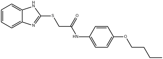 2-(1H-benzimidazol-2-ylsulfanyl)-N-(4-butoxyphenyl)acetamide Struktur
