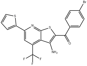 [3-amino-6-(2-thienyl)-4-(trifluoromethyl)thieno[2,3-b]pyridin-2-yl](4-bromophenyl)methanone,330158-71-9,结构式