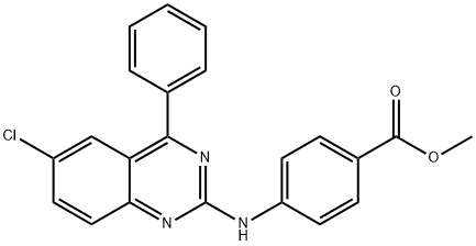 methyl 4-[(6-chloro-4-phenylquinazolin-2-yl)amino]benzoate 结构式