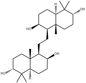 (8S,14S)-26,27-ジノル-8,14-セコガンマセラン-3α,8,14,21β-テトラオール 化学構造式