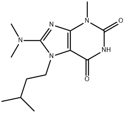 8-(dimethylamino)-7-isopentyl-3-methyl-3,7-dihydro-1H-purine-2,6-dione,330990-59-5,结构式