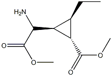 Cyclopropaneacetic acid, alpha-amino-2-ethyl-3-(methoxycarbonyl)-, methyl ester, (1R,2S,3R)-rel- (9CI) 化学構造式