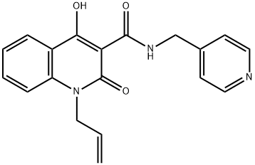 1-allyl-4-hydroxy-2-oxo-N-(4-pyridinylmethyl)-1,2-dihydro-3-quinolinecarboxamide 化学構造式