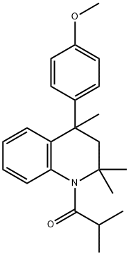 4-(1-isobutyryl-2,2,4-trimethyl-1,2,3,4-tetrahydro-4-quinolinyl)phenyl methyl ether 结构式