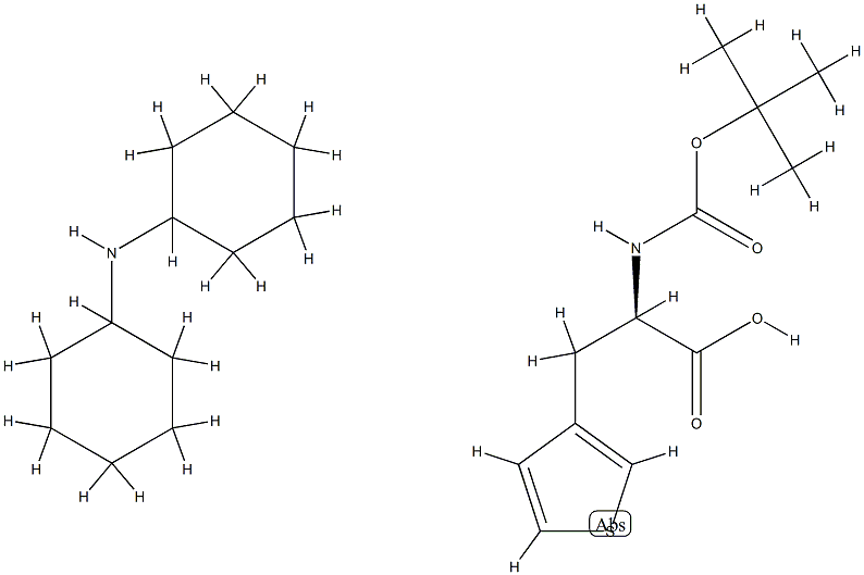 BOC-3-(3-噻吩基)-D-丙氨酸 二环己基铵盐 结构式