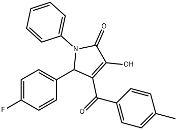5-(4-fluorophenyl)-3-hydroxy-4-(4-methylbenzoyl)-1-phenyl-1,5-dihydro-2H-pyrrol-2-one 化学構造式