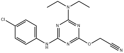 {[4-(4-chloroanilino)-6-(diethylamino)-1,3,5-triazin-2-yl]oxy}acetonitrile 结构式