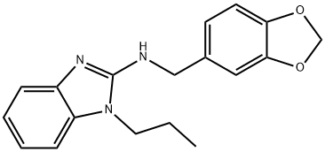 N-(1,3-benzodioxol-5-ylmethyl)-1-propyl-1H-benzimidazol-2-amine,331840-14-3,结构式