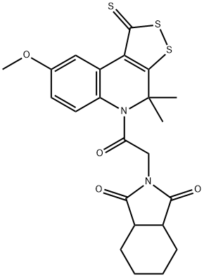 2-[2-(8-methoxy-4,4-dimethyl-1-thioxo-1,4-dihydro-5H-[1,2]dithiolo[3,4-c]quinolin-5-yl)-2-oxoethyl]hexahydro-1H-isoindole-1,3(2H)-dione|