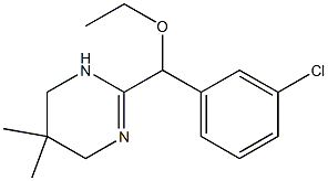 3,4,5,6-テトラヒドロ-2-(3-クロロ-α-エトキシベンジル)-5,5-ジメチルピリミジン 化学構造式