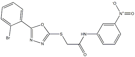 2-{[5-(2-bromophenyl)-1,3,4-oxadiazol-2-yl]sulfanyl}-N-{3-nitrophenyl}acetamide Structure