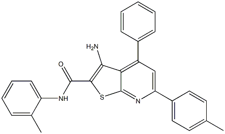 3-amino-N-(2-methylphenyl)-6-(4-methylphenyl)-4-phenylthieno[2,3-b]pyridine-2-carboxamide Structure