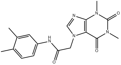 2-(1,3-dimethyl-2,6-dioxo-1,2,3,6-tetrahydro-7H-purin-7-yl)-N-(3,4-dimethylphenyl)acetamide,332117-06-3,结构式