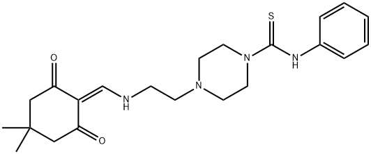 4-(2-{[(4,4-dimethyl-2,6-dioxocyclohexylidene)methyl]amino}ethyl)-N-phenyl-1-piperazinecarbothioamide Struktur