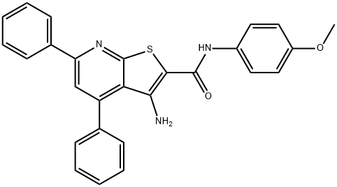 3-amino-N-(4-methoxyphenyl)-4,6-diphenylthieno[2,3-b]pyridine-2-carboxamide Structure
