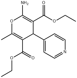 diethyl 2-amino-6-methyl-4-pyridin-4-yl-4H-pyran-3,5-dicarboxylate Struktur
