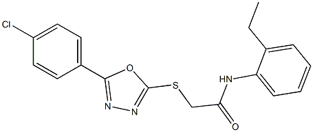 332380-84-4 2-{[5-(4-chlorophenyl)-1,3,4-oxadiazol-2-yl]sulfanyl}-N-(2-ethylphenyl)acetamide