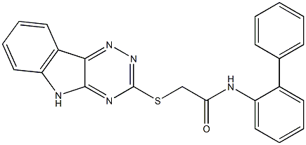 N-[1,1'-biphenyl]-2-yl-2-(5H-[1,2,4]triazino[5,6-b]indol-3-ylsulfanyl)acetamide 结构式