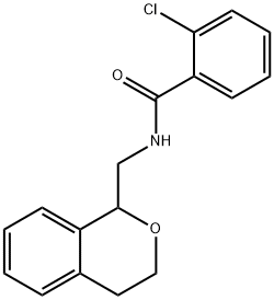 2-chloro-N-(3,4-dihydro-1H-isochromen-1-ylmethyl)benzamide 结构式